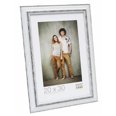 cadre photo en bois blanc avec liserai noir