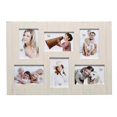 cadre photo multivues en bois écru pour 6 photos 10x15