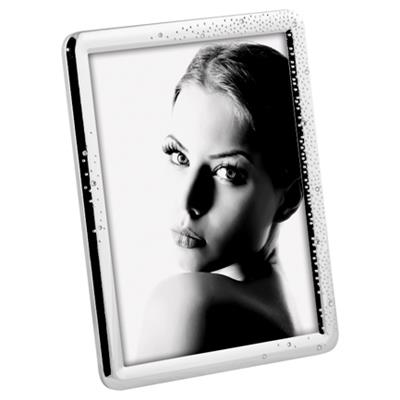 cadre photo en métal argenté brillant avec décor strass pour 1 photo 15x20