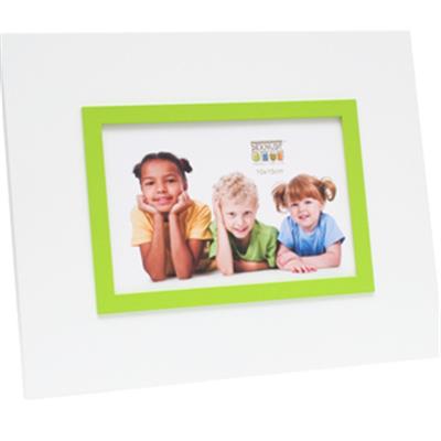 cadre photo en résine blanc avec filet vert