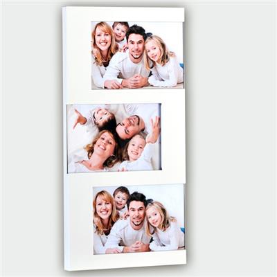 Cadre photo multivues blanc pour 3 10x15