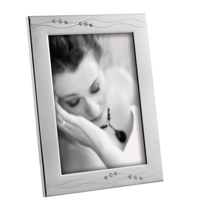 cadre photo en métal argenté brillant avec strass pour 1 photo 10x15