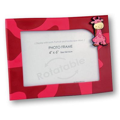cadre photo enfant rouge girafe pour 1 10x15